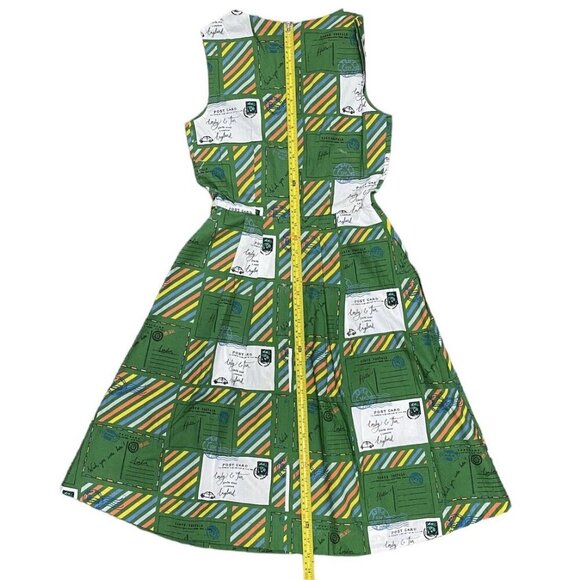 Emily & Fin Dress Sz XXS Green White Fit & Flare Cosplay Twee Preppy New - Picture 9 of 10